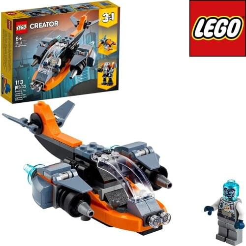 LEGO Creator 3in1 Cyber Drone 31111 Toy Building Kit 113 Pieces Mech Scooter 2021 Gift For Kids Toys For Boys