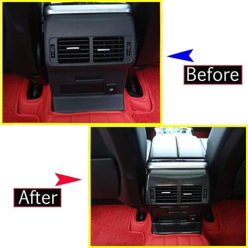 For Land Rover Range Rover RR Velar 2017-2018 ABS Rear Row Air Conditioning Vent Outlet Frame Cover Carbon Fiber