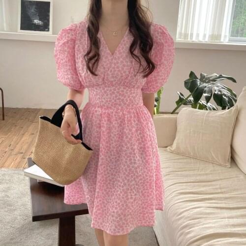 Korean girl lovely bowknot backless bind waist broken beautiful dress