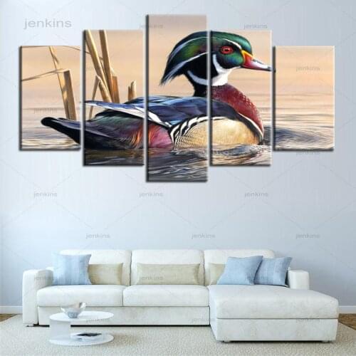 Colorful Buck Bird Animals Canvas Painting Hd Print 5 Pieces Posters Modern Home Decoration Landscape Wall Art Picture for Room