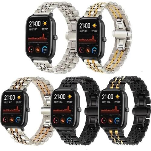 Stainless Steel Metal Strap For Xiaomi Huami Amazfit Bip S/Bip U/POP Smart Watch Band 20MM Replaceable Straps For Amazfit GTS 2