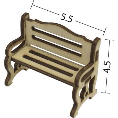 MN49 Miniature Bench, Dyeable Raw Wood Miniature