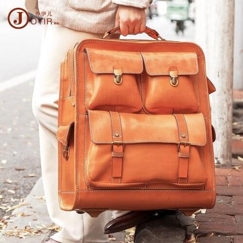 Boutique recommended retro large-capacity leather multi-functional fashion handbag for men and women