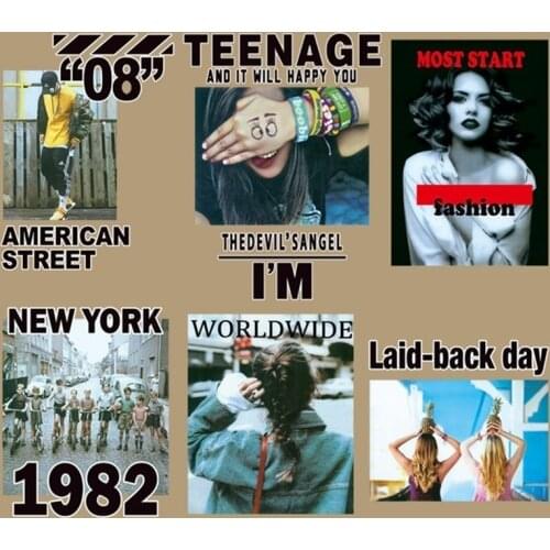 Fashion Sexy Girls Iron on A-level Patches Heat Transfer Pyrography for DIY T-Shirt Clothing Decoration Printing Appliques