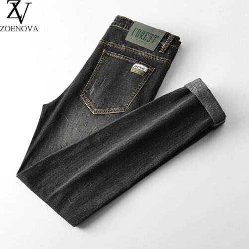 Mens Black Jeans New Autumn Winter High Quality Cotton Denim Pants Fashion Regular Fit Baggy Jeans With Pockets Applique Jean