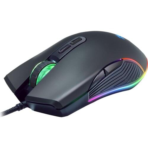 Computer USB Gaming Mouse 3600DPI Ergonomic Mice RGB Backlit Pro Gamer Black