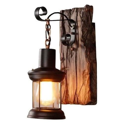 Wall Lamp Bedroom Lamp Canteen Light Restaurant Lamp Bar Light Industry style Wooden and Metal