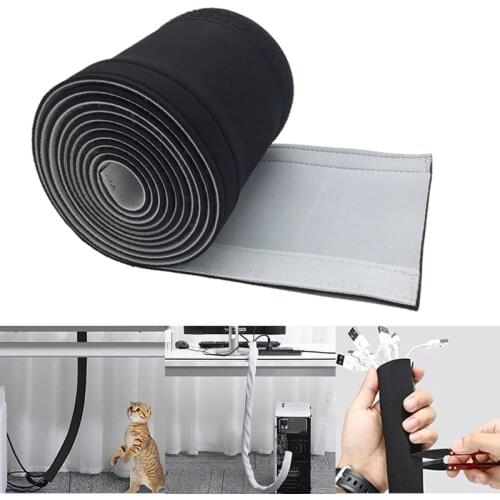 Neoprene Wrap Wire Hider Cover Organizer Cord Storing Hiding Cable Sleeve for TV Computer Management Sleeve
