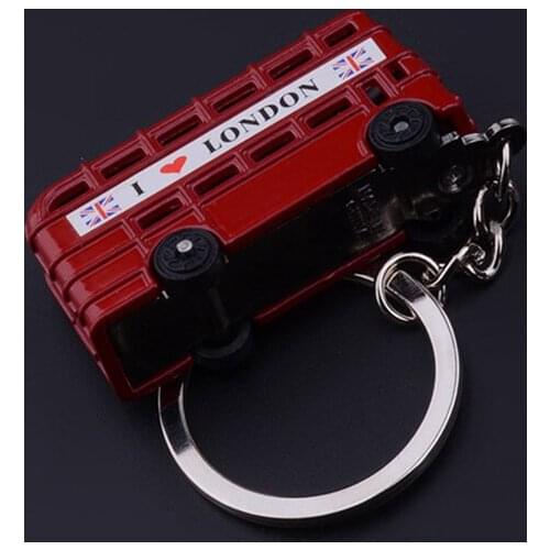 New London Red Bus Key Chain Post Mail Box Key Holder Telephone booth Charm Pendant Keychain For Men Women Party Gift Key Ring