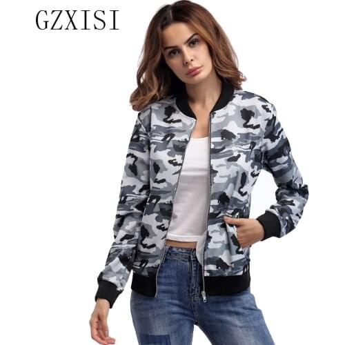 Autumn coat jacket women streetwear full lady camouflage coat zipper femininity slim winter coats and jackets women Outerwear