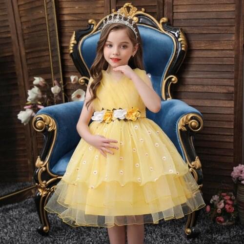 Girls dresses girls fashion prom dresses pettiskirt formal dresses sweet princess dresses for baby girls net gauze dresses