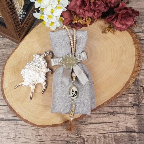 Gift Wrap, Luxury Pearl Rosary, Custom Plexiglass, Ribbon Decorated Set - Mink Set FREE SHİPPİNG