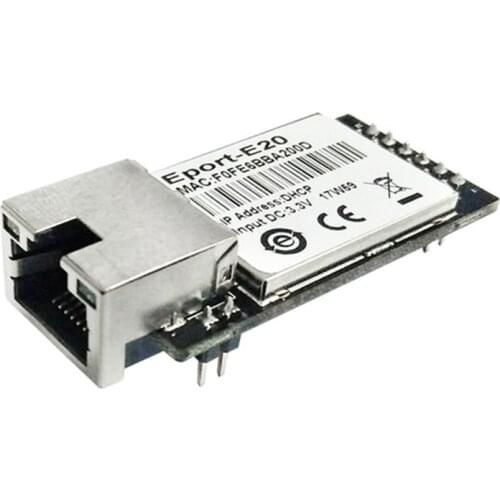 FreeRTOS Network Server Port TTL Serial to Ethernet Embedded Module Eport-E20 DHCP 3.3V TCP IP Telnet Modbus TCP protocol