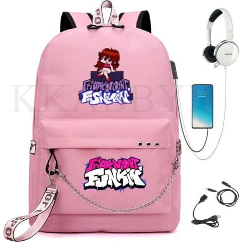 Friday Night Funkin Backpack Personalized Fashion Travel Laptop Backpack USB Charging Teenagers School Bags Capacity Backpack