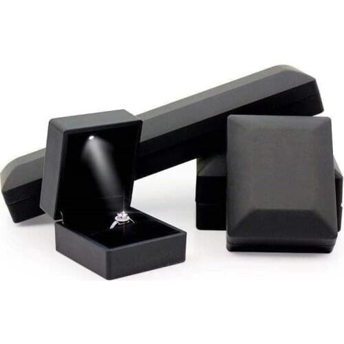 Jewelry Box with LED Light for Engagement Wedding Anniversary Festival Birthday Bracelet Ring Necklace Display Gift Boxes