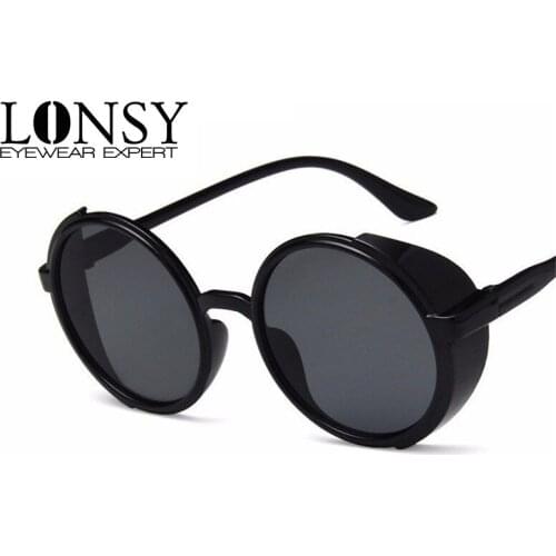 Luxury Steampunk Sunglasses Women Men Round Designer Vintage Punk Sun Glasses For Female Retro Oculos UV400
