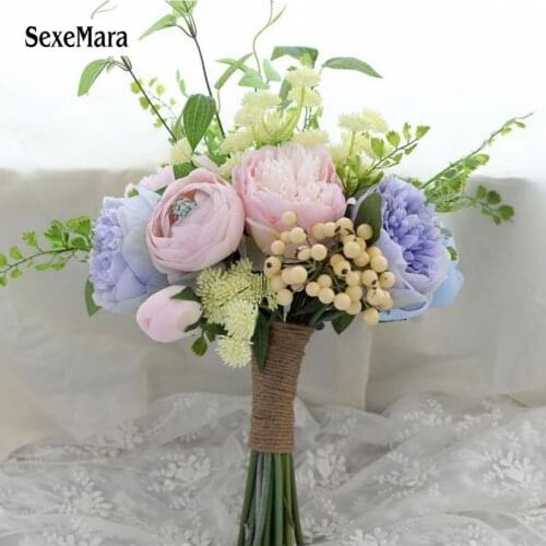 SexeMara Sen married wedding bouquet simulation berry peony wedding props