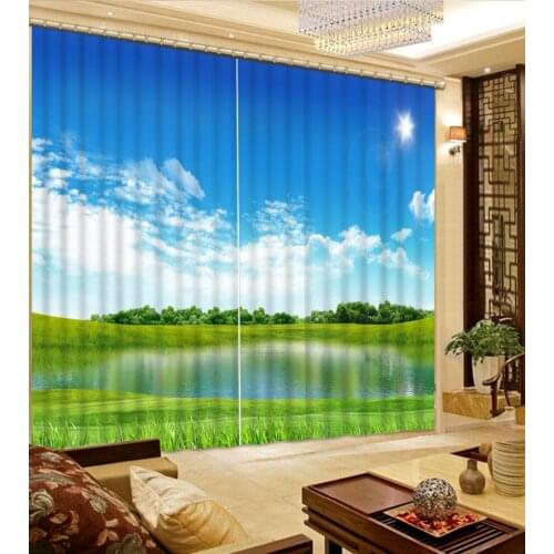Top Classic 3D European Style green park custom curtain fashion decor home decoration for bedroom living room curtain