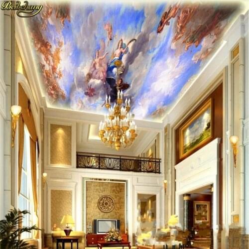 Beibehang Waterproof home decor KTV bar ceiling 3D large wall stickers wallpaper Mural painting entrance way Golden Hall roof