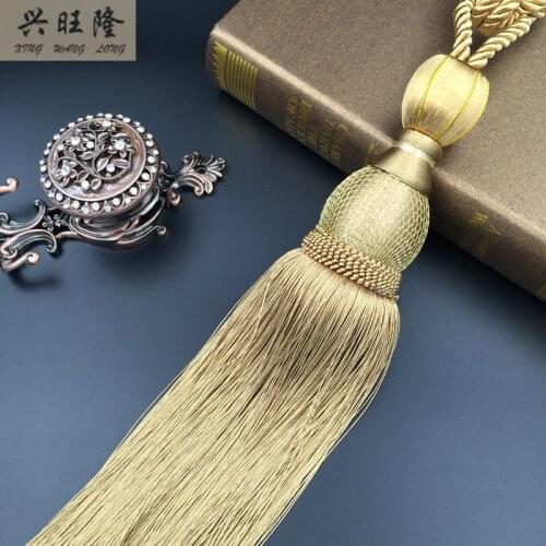 XWL 1 Pair Gold Tennis Net Belt Hanging Balls Curtain Accessories Window Decor Strap Tassel Fringes Tiebacks Buckle Lashing Bind