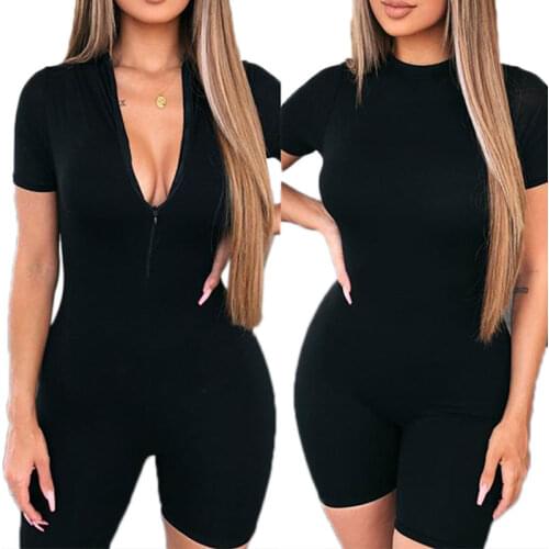 Womens Sports Jumpsuit Clubwear Holiday Mini Jumpsuit Ladies Casual Sportswear Romper Party Shorts Gym Workout Clothes Fitness