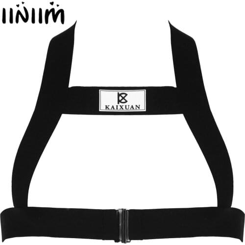 Lingerie Body Shoulder Chest Harness Belt Mens Lingerie O Ring Connected Elastic Strap Harness Pole Dancing Costume Accessories