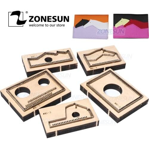 ZONESUN H1 Credit Card Holder Coin Purse Custom Leather Cutting Die Handicraft Tool Punch Cutter Mold DIY Paper Wallet Cut Die