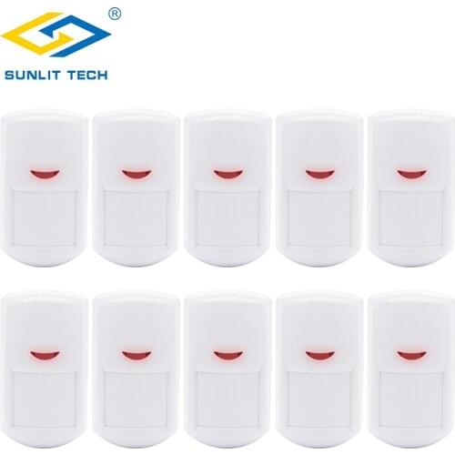 1/2/6/10pcs Wireless PIR Sensor 433MHz Motion Detector for GSM PSTN Smart House Security Burglar Alarm System Home Protection