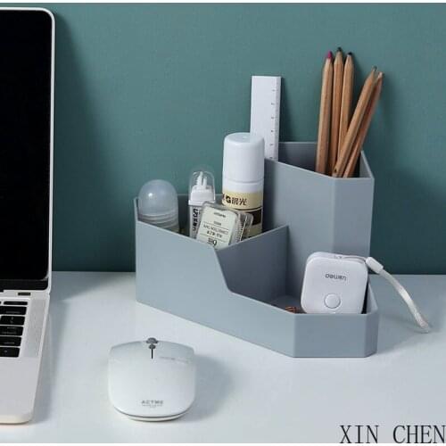 1pc Room storage Cosmetics Storage Box Make Up Organizer Corner Desktop Box Organizing Plastic Household Storage Container