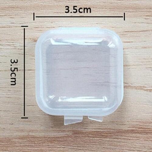 10Pcs/set Mini Portable Plastic Transparent Storage Boxes Travel Essentials Square Pill Jewelry Earplug Earring Protection Box