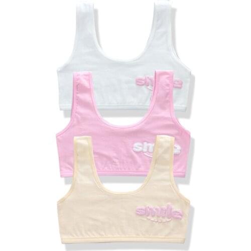 2pc/Lot Training Bra Vest Cotton Spandex Big Girls Sport Adolescente Kids Underwear 9-14Year