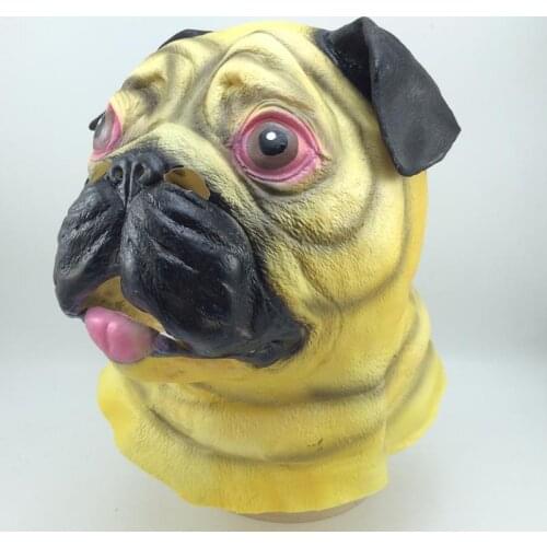 2019 High Quality Halloween Horror Performance Cosplay Latex Dog Masks Pug Dog Head Mask