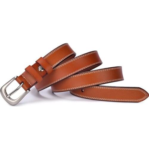 2021 100% Genuine Leather Belts For Women Cummerbunds dress Tan Black Plain Color BL336