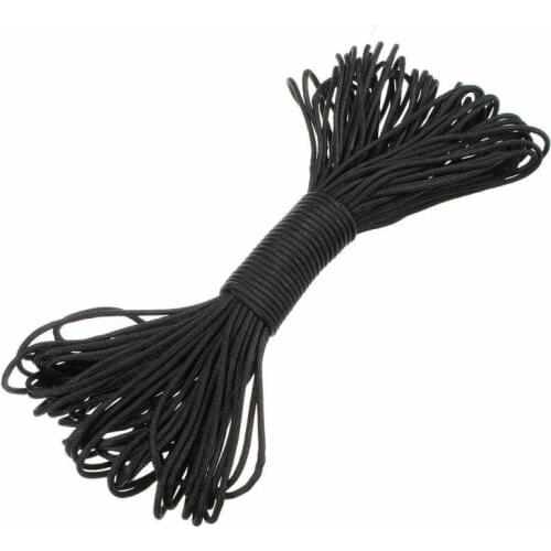 50Meters 3mm Black Coarse Round Woven Cord DIY Parachute Desert Survival Rope Nylon Lanyard