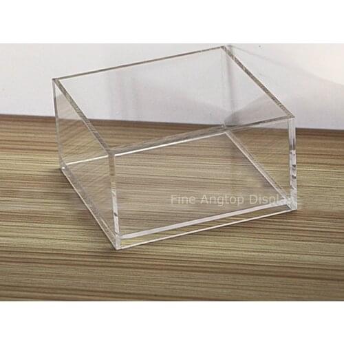 Acrylic Cube Display Stand Square 5 Sided Box 130x130x70mm Jewelry Shop Holder