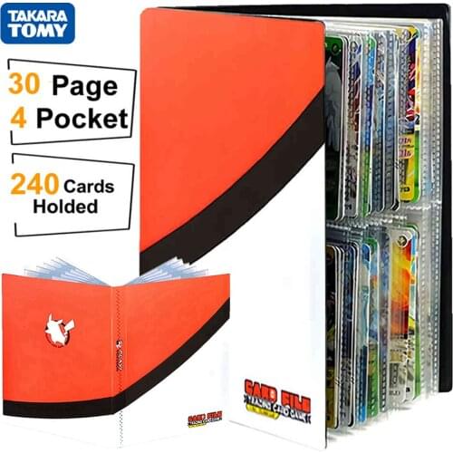 4 Pocket Pokemon Album 240 Card Book Livre Pokémon Anime Playing Game VMAX GX Holder Collection Map Folder Binder Kids Toy Gift