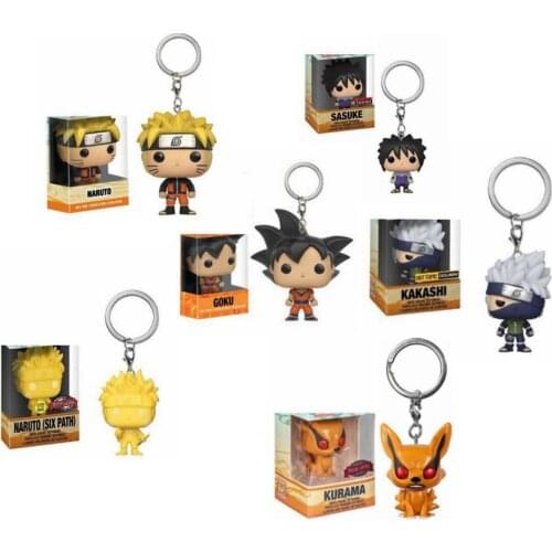 Funko Naruto KAKASHI Sasuke Kurama anime Action Toys Figures SIX PATH 4cm Keychain Glows in The Dark