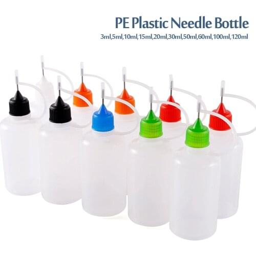 5pcs/set 3/5/10/15/20/30/50/60/100/120ml Needle Tip Glue Applicator Bottle for Paper Quilling DIY Scrapbooking Paper Craft Tool