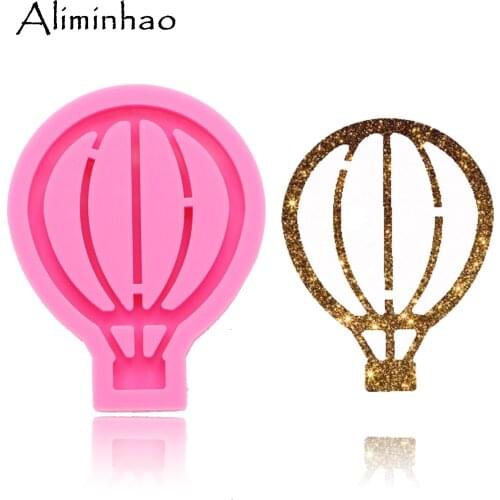 DY0087 Shiny hot air balloon keychains mold Pendant Polymer Clay DIY Jewelry Making glitter epoxy Silicone Resin mold