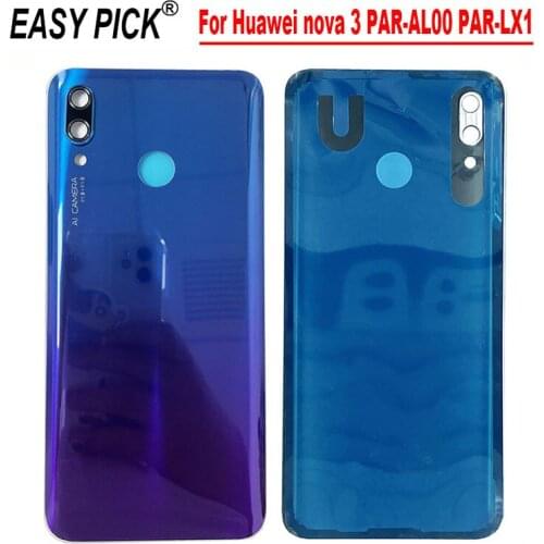 For Huawei Nova 3 PAR-AL00 PAR-LX1 Battery Back Cover Rear Door Glass Housing Protective Case Cover For Nova 3i INE-LX2 INE-AL00