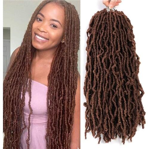 Faux Locs Goddess Curly Wavy Crochet Synthetic Braiding Hair Extensions Dreads Crochet Hair 14-24 inch