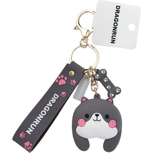 Cat Butt Keychain Cartoon Female Cute Couple Lovers Pair Gift Bag Ornament Car Key Chain Lanyard Child Toy INS Kawaii Girl Gift