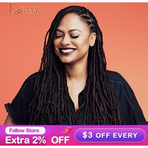 LOVE ME 20 Inch Faux Locs Curly Synthetic Crochet Hair Braids Extensions Hair clip Ombre dreadlocks hair extensions afro curls