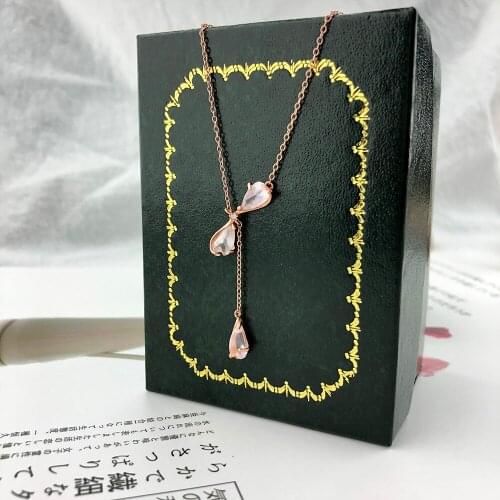 LAMOON Sakura 925 Sterling Silver Pendant Necklace Cherry Blossoms Petal Rose Quartz 18K Rose Gold Plated Fine Jewelry LMNI086