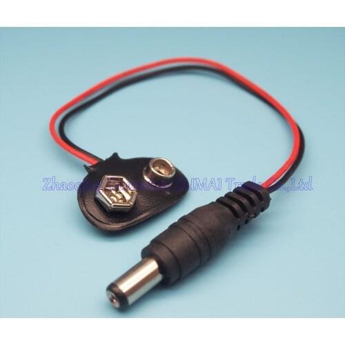 30pcs/lot 9V battery snap brass buckle with 5.5 * 2.1 DC jack battery case