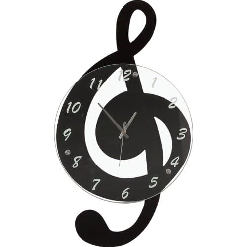 Music room wall clock fashion creative personality quartz decoration art mute The Piano Room Coffee Shop Artistic Cartoon