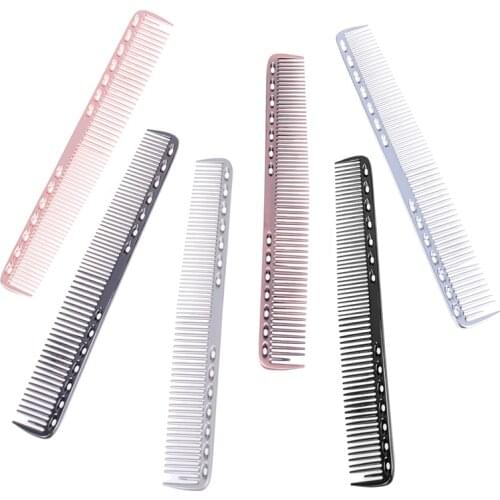 Anti-static Professional Barbers Hairbrush Men Women Aluminum Metal Cutting Comb Hair Hairdressing & Barbers Salon Combs