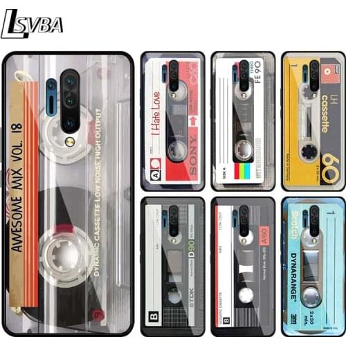 Soft Black Silicone Classical Old Cassette For OnePlus 5 5T 6 6T 7 7T 8 8Pro Super Bright Glossy Phone Case Cover