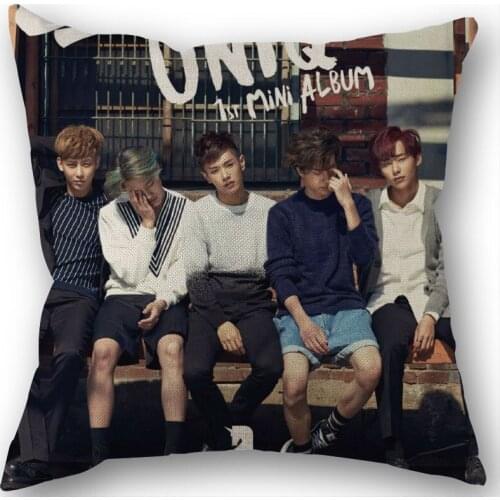 KPOP UNIQ Pillowcase Cotton Linen Fabric Square Zippered Pillow Cover For Office Family Decoration 45X45cm Eco-Friendly 1210