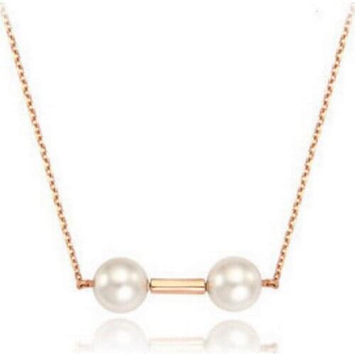 New arrive simple womens pendant necklace gold silver plated alloy necklaces pearl design fashion jewelry #NL072
